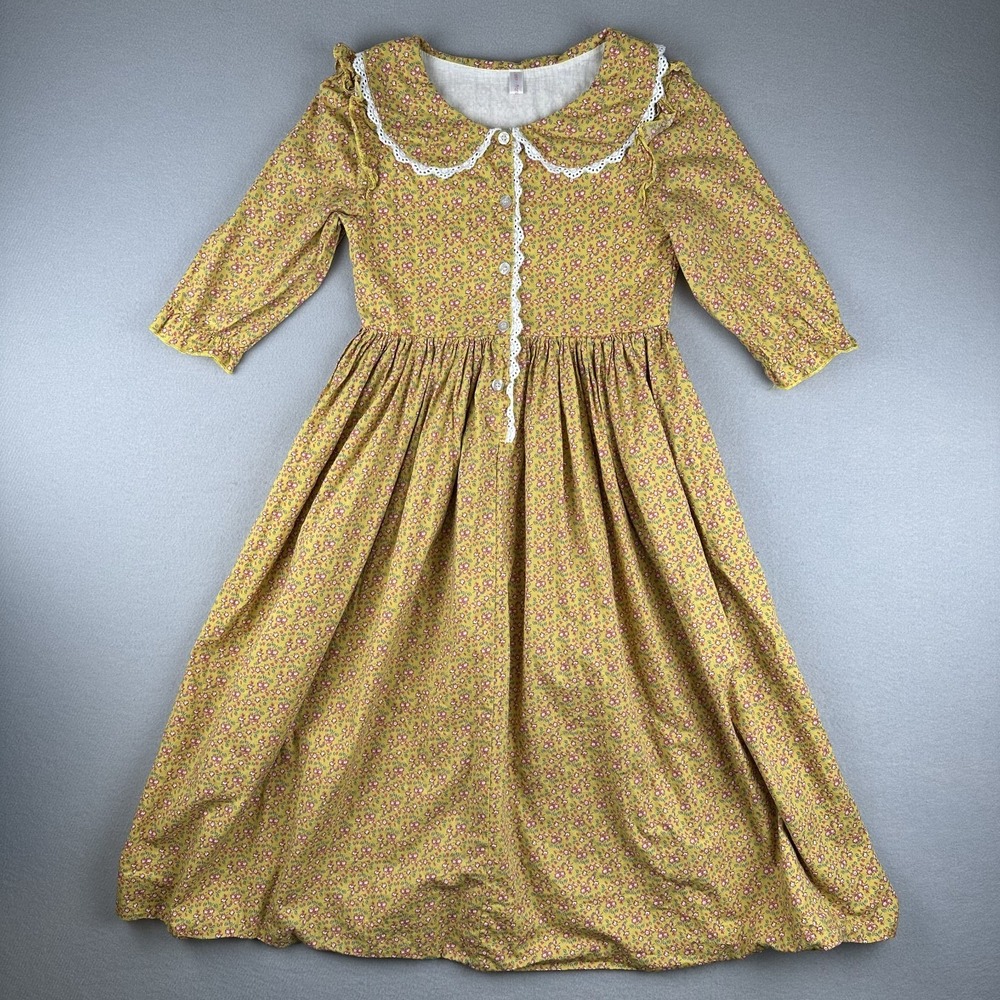 Relibeauty Girls Cotton Dress Yellow Floral Prairie